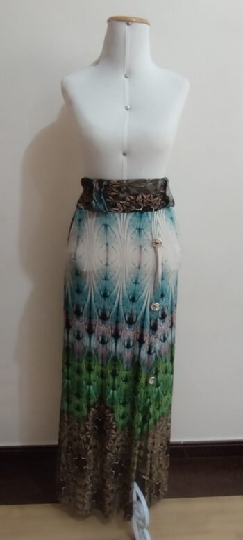 Saia Longa Verde e Azul