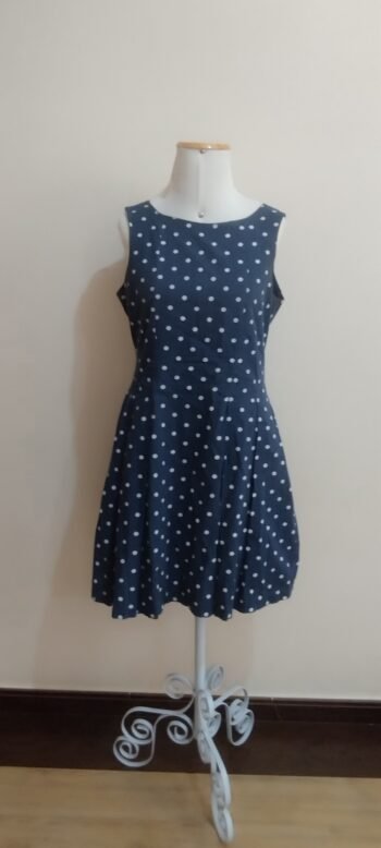 Vestido Azul com Poá
