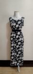 Vestido Longo Preto Florido