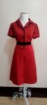 Vestido Vintage Anos 70 / 80 Vermelho Lã Batida